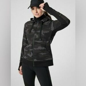 Athleta Triumph Hoodie Zip Up Camo Sweatshirt